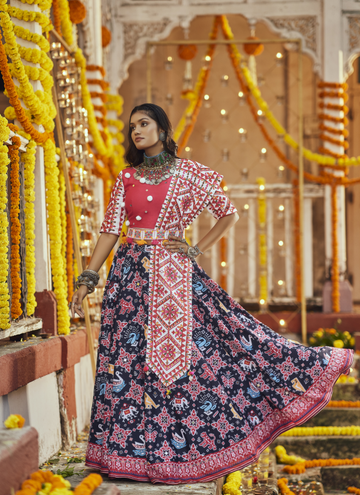Traditional Blue Patola Design Navratri Chaniya Choli Collection